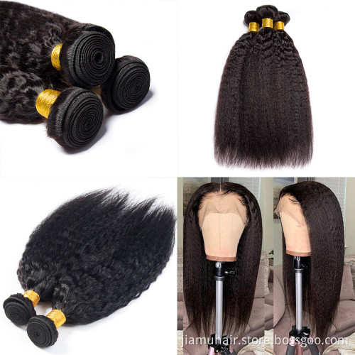 100% Human Hair Weave Wholesale Vendor Kinky Straight Hair Bundles Natural Hair Extensions